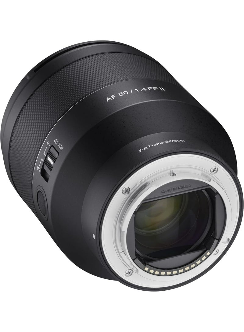 Samyang عدسة ساميانغ AF 50mm f/1.4 سلسلة II للتركيز التلقائي كاملة الإطار لكاميرات سوني E (SYIO5014-E)،أسود - Image 2